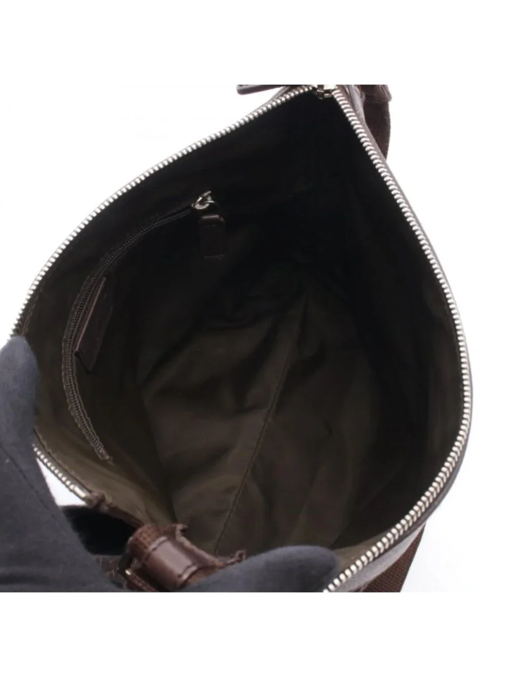Dior Shoulder Bag Street Chic Trotter Dark Brown Canvas Leather